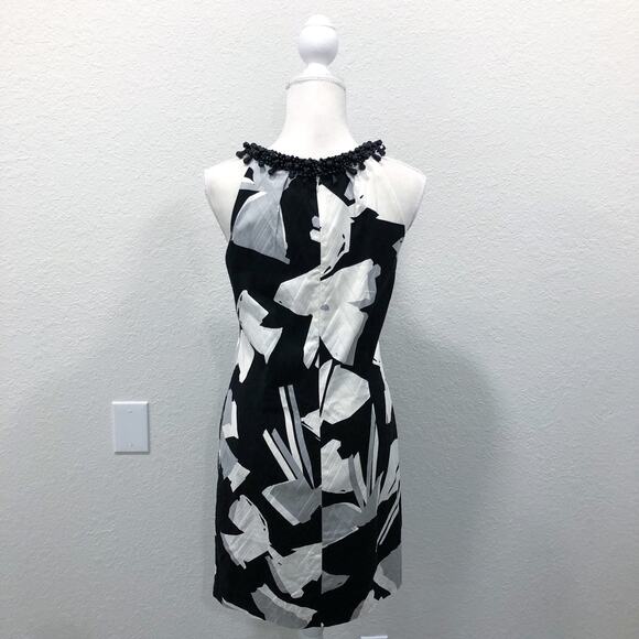 Chetta B Beaded Neck Mock Halter Sheath Dress - Picture 5 of 11